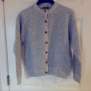 Woolrich Vintage Gray Navy Cardigan Sweater Small
